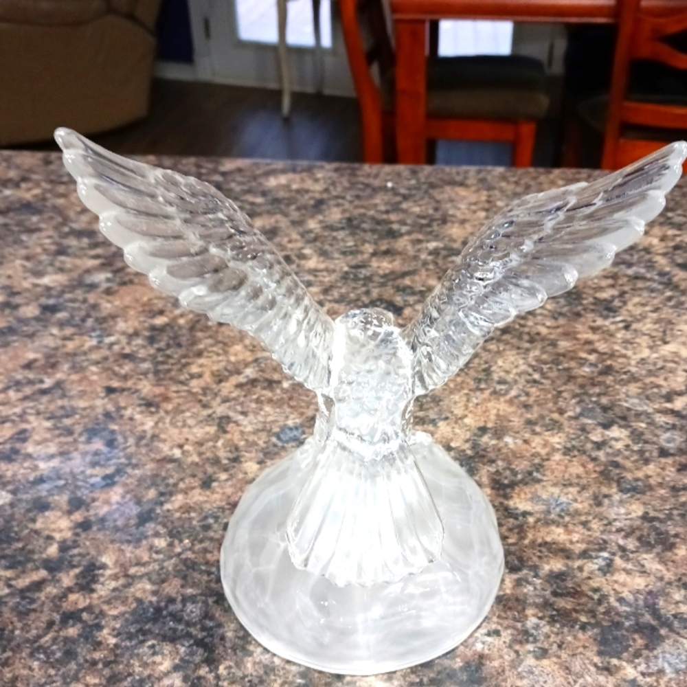 Vintage Crystal  Bald Eagle with a fish in its talons. 24% lead crystal.